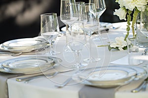 Wine glasses table setup