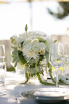 Wine glasses table setup