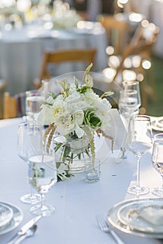 Wine glasses table setup