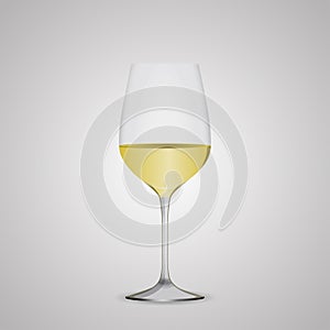 Wine glasses white wine. EPS10 Vector illustration