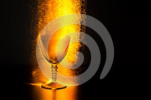 Wine Goblet with Erupting Sparks