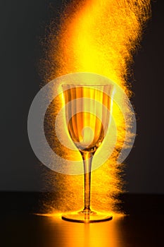 Wine Goblet Overflowing with Sparks photo