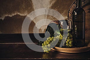 Wine grapes on a tray