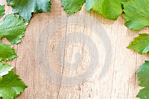 Wine grapes on wooden table