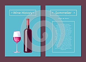 Wine History Sommelier Poster with Bottle Alcohol