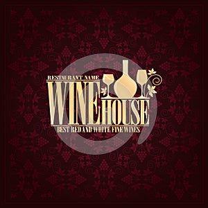 Wine house Vintage violet design card