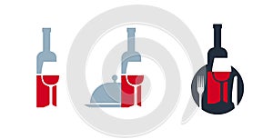 Wine icon or restaurant logo template