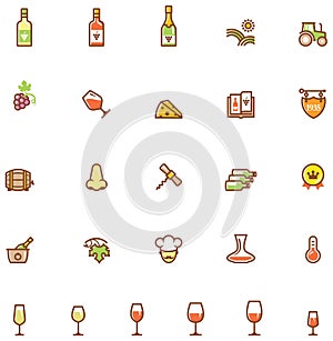 Wine icon set