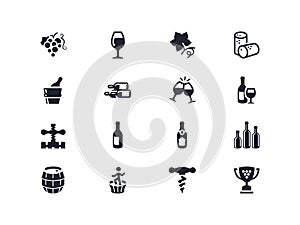 Wine industry icons. Lyra series