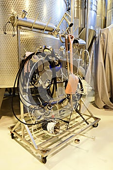 Wine industry tools in a modern winery