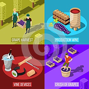 Wine Isometric Design Concept
