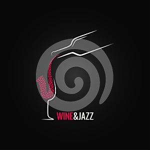 Wine and jazz concept design background