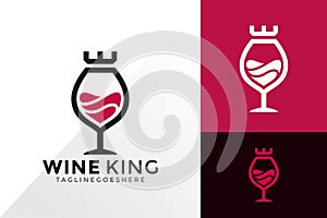 Wine King Logo Vector Design. Abstract emblem, designs concept, logos, logotype element for template