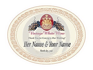 Wine label vector illustration photo