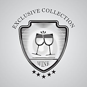 wine label. Vector illustration decorative design