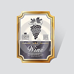 wine label. Vector illustration decorative design