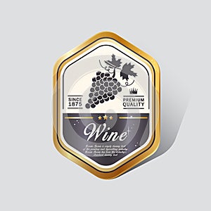 wine label. Vector illustration decorative design