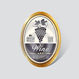 wine label. Vector illustration decorative design