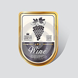 wine label. Vector illustration decorative design