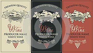 Wine labels set