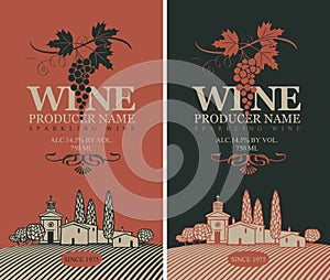 Wine labels set