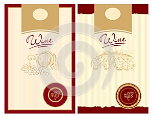 Wine labels with stamp