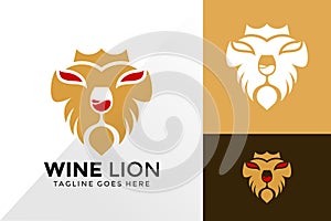 Wine Lion Logo Design, Brand Identity Logos Designs Vector Illustration Template