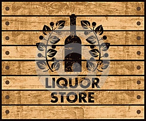 Wine and liquor store sign photo