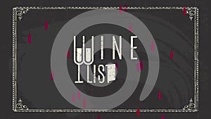 Wine list concept art designed with glasses creating letters