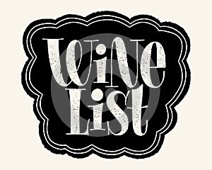 Wine List Hand Lettering