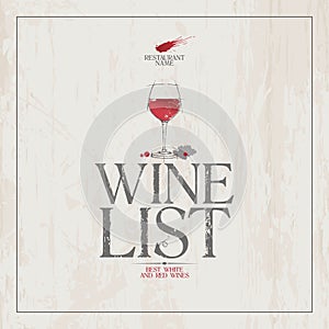 Wine List Menu template. photo