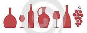 Wine logo. Icon. Isolated wine on white background