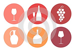 Wine logo. Icon. Isolated wine on white background