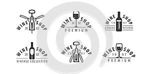 Wine logo or symbol. Winery, winemaking, drink concept photo