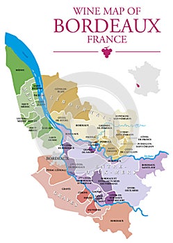 Wine map of Bordeaux photo