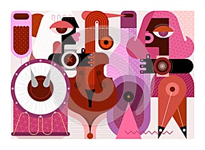 Wine and music vector illustration