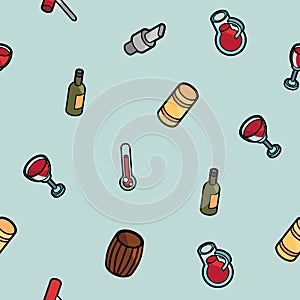 Wine outline color isometric pattern