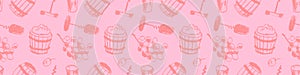 Wine pattern seamless. Winemaking illustration set.