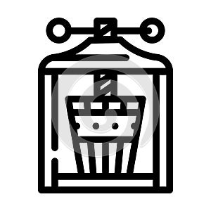 wine press manufacturing equipment line icon vector illustration