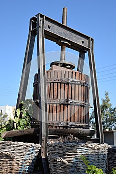 Wine press on Santorini