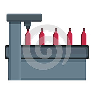 Wine production line icon cartoon vector. Drink alcohol factory