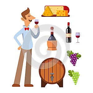 Wine production vector set.