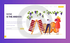 Wine Professional Taster make Examination and Evaluation Landing Page. Sommelier Describe Perceived Flavors, Aromas