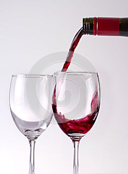 Wine puring into glasses