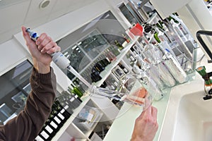 Wine quality control testing in laboratory