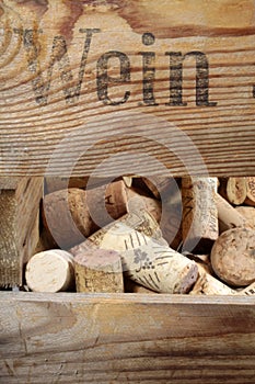 Wine rack with corks