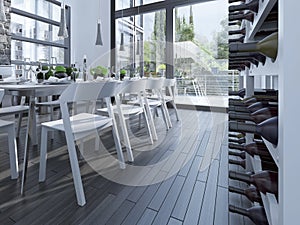 Wine rack on dining room