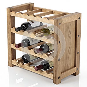 Wine rack isolated on white background