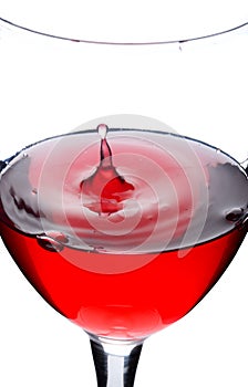 Wine from red currant with splash from drop