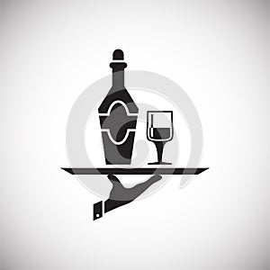 Wine related icon on background for graphic and web design. Simple vector sign. Internet concept symbol for website photo
